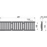 Дренажный канал 100 мм ALCAPLAST AVZ103-R202 с металлической рамой и чугунной решеткой