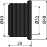 Гофрированная прокладка ALCAPLAST Z0003-ND 40/32