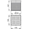 Горловина сливного трапа ALCAPLAST APV0500, решетка 105х105, латунь-хром