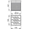 Горловина сливного трапа ALCPLAST APV0600, решетка 105х105, латунь-хром