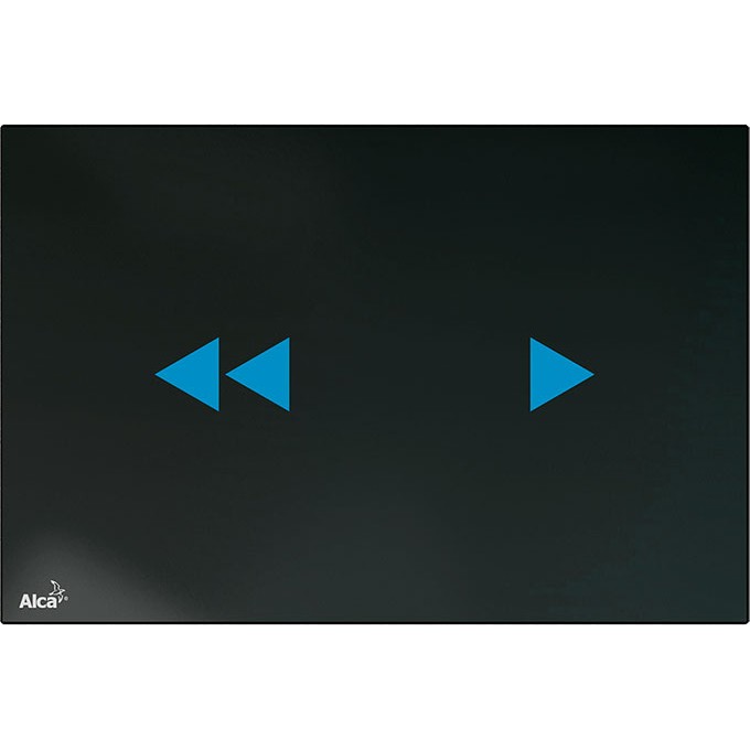 Кнопка управления ALCAPLAST NIGHT LIGHT-2 бесконтактная, для скрытых систем инсталляции, с подсветкой, стекло, черный