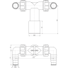 Колено ALCAPLAST P155Z с двумя штуцерами DN40/32 / 17–23 с обратным клапаном