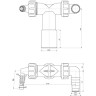 Колено ALCAPLAST P156Z с двумя штуцерами DN40/32 / 8–23 с обратными клапанами