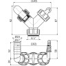 Колено ALCAPLAST P149Z с двумя штуцерами G1