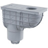 Ливнеотвод ALCAPLAST AGV2S 300х155/125, подводка – прямая, серый