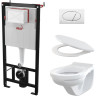 Набор инсталляции ALCAPLAST SET WC ALCA AM101/1120-3:1 RU M70-0 с белой кнопкой, с сиденьем