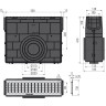 Пескоуловитель ALCAPLAST AVZ101R-R101S для дренажного канала AVZ101 без рамы с оцинкованной решеткой Т-образного профиля