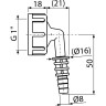 Штуцер ALCAPLAST P0049-ND G1
