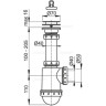 Сифон ALCAPLAST A441P-DN50/40 для мойки, c нержавеющей решеткой Ø70