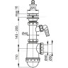 Сифон ALCAPLAST A441P-DN50/40 для мойки, c нержавеющей решеткой Ø70, с подводкой