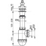 Сифон ALCAPLAST A442-DN50/40 для мойки, c пластмассовой решеткой Ø70, без штуцера