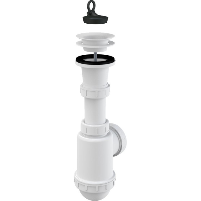 Сифон ALCAPLAST A442-DN50/40 для мойки, c пластмассовой решеткой Ø70, без штуцера