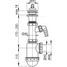 Сифон ALCAPLAST A442P-DN50/40 для мойки, c пластмассовой решеткой Ø70, с подводкой