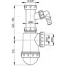 Сифон ALCAPLAST A443P-DN50/40 для мойки с накидной гайкой 6/4