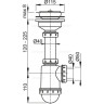 Сифон ALCAPLAST A446-DN50/40 для мойки с нержавеющей решеткой Ø115 без штуцера