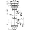 Сифон ALCAPLAST A446P-DN50/40 для мойки с нержавеющей решеткой Ø115, с подводкой