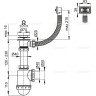Сифон ALCAPLAST A444-DN50/40 для мойки с нержавеющей решеткой Ø70, гофропереливом, без штуцера