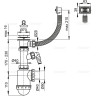 Сифон ALCAPLAST A444P-DN50/40 для мойки с нержавеющей решеткой Ø70, гофропереливом, с подводкой