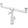 Сифон ALCAPLAST A448P-DN50/40 для сдвоенной мойки, с накидными гайками 6/4
