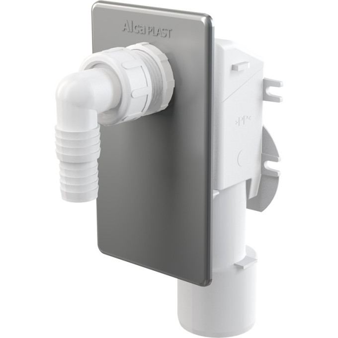 Сифон ALCAPLAST AG210321100 для стиральной машины, под штукатурку, хромированный