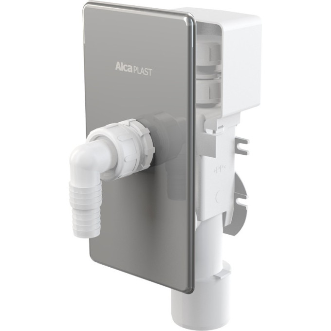 Сифон ALCAPLAST APS3P для стиральной машины с разрывным клапаном, под штукатурку DN40 и DN50, нержавеющая сталь