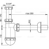 Сифон ALCAPLAST A430 для умывальника Ø32 c накидной гайкой 5/4