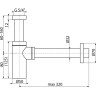 Сифон ALCAPLAST A400B для умывальника DN32 DESIGN цельнометаллический, круглый