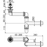 Сифон ALCAPLAST AG210511100 для умывальника, экономящий пространство Ø63