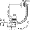 Сифон ALCAPLAST A504CKM для ванны click/clack металл