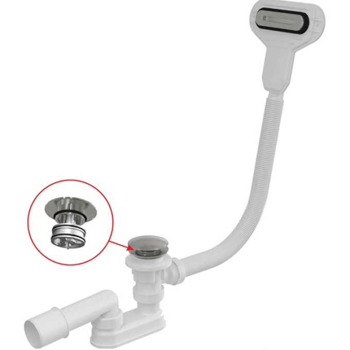 Сифон ALCAPLAST A516CKM для ванны click/clak, металл