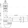 Сифон ALCAPLAST A800-DN50 трубчатый с нержавеющей решеткой Ø70, без штуцера