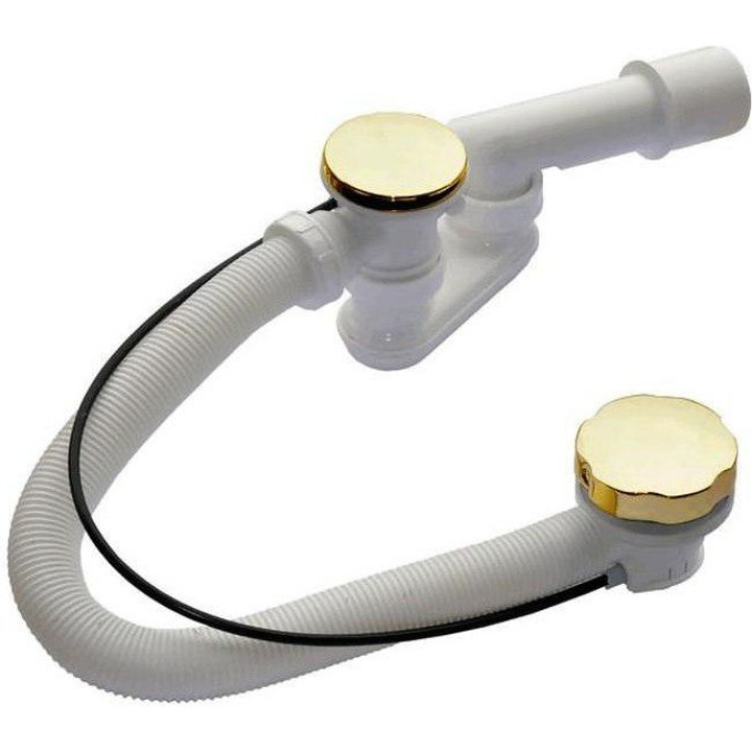 Сифон ALCAPLAST ZLATO A55GOLD-120-RU-01 для ванны автомат комплект, металл/металл