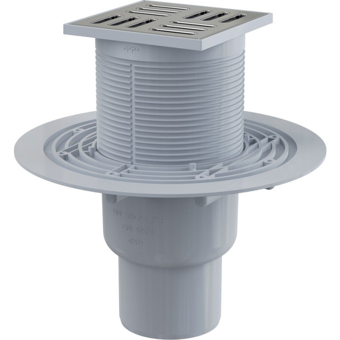 Сливной трап ALCAPLAST APV201 105х105/50/75, подводка – прямая