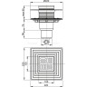 Сливной трап ALCAPLAST APV2324 105х105/50/75, подводка – прямая