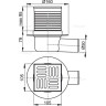 Сливной трап ALCAPLAST APV31, 105х105/50, подводка – боковая
