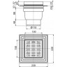 Сливной трап ALCAPLAST APV3513, 150 мм с фланцем из нержавеющей стали для винила