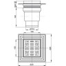 Сливной трап ALCAPLAST APV13 150х150/110, подводка – прямая