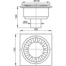 Сливной трап ALCAPLAST APV16, 150х150/50