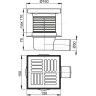 Сливной трап ALCAPLAST APV5411, 150х150/50, подводка боковая