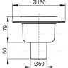 Сливной трап ALCAPLAST APV6000, Ø50, подводка прямая