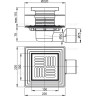 Сливной трап ALCAPLAST APV3444 подводка боковая, 150х150/50/75
