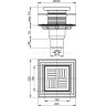 Сливной трап ALCAPLAST APV4444, подводка прямая, 150х150/50/75