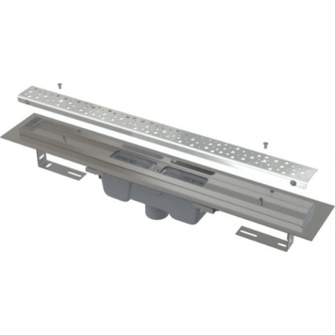 Водоотводящий желоб ALCAPLAST ANTIVANDAL APZ1011-1050L с решеткой, вертикальный сток