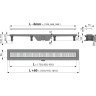 Водоотводящий желоб ALCAPLAST APZ10 SIMPLE AG100401950 с порогами для перфорированной решетки