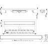 Водоотводящий желоб ALCAPLAST APZ107-850 FLOOR с порогами для решетки под кладку плитки Low, горизонтальный сток