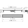 Водоотводящий желоб ALCAPLAST APZ9 SIMPLE AG100201650 с порогами для перфорированной решетки