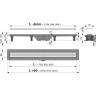 Водоотводящий желоб ALCAPLAST APZ9 SIMPLE AG100201850 с порогами для перфорированной решетки