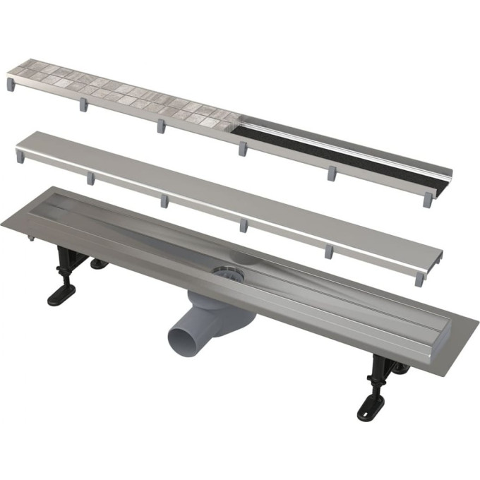 Водоотводящий желоб ALCAPLAST FIT&GO APZ13-DOUBLE9-750 с двухсторонней решеткой DOUBLE