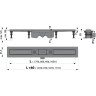 Водоотводящий желоб ALCAPLAST APZ12-1050 OPTIMA с порогами, для перфорированной решетки/для решетки под кладку плитки