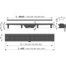 Водоотводящий желоб ALCAPLAST APZ10BLACK-850M с порогами для перфорированной решетки, черный матовый